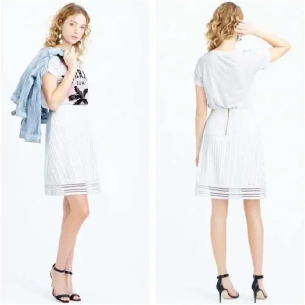 J. Crew White Eyelet Skirt NWT Size 6P